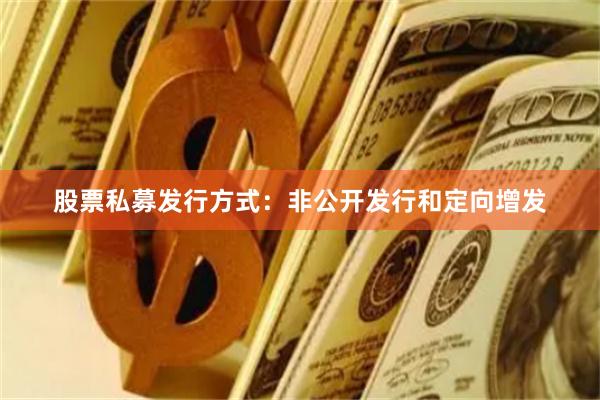 股票私募发行方式：非公开发行和定向增发